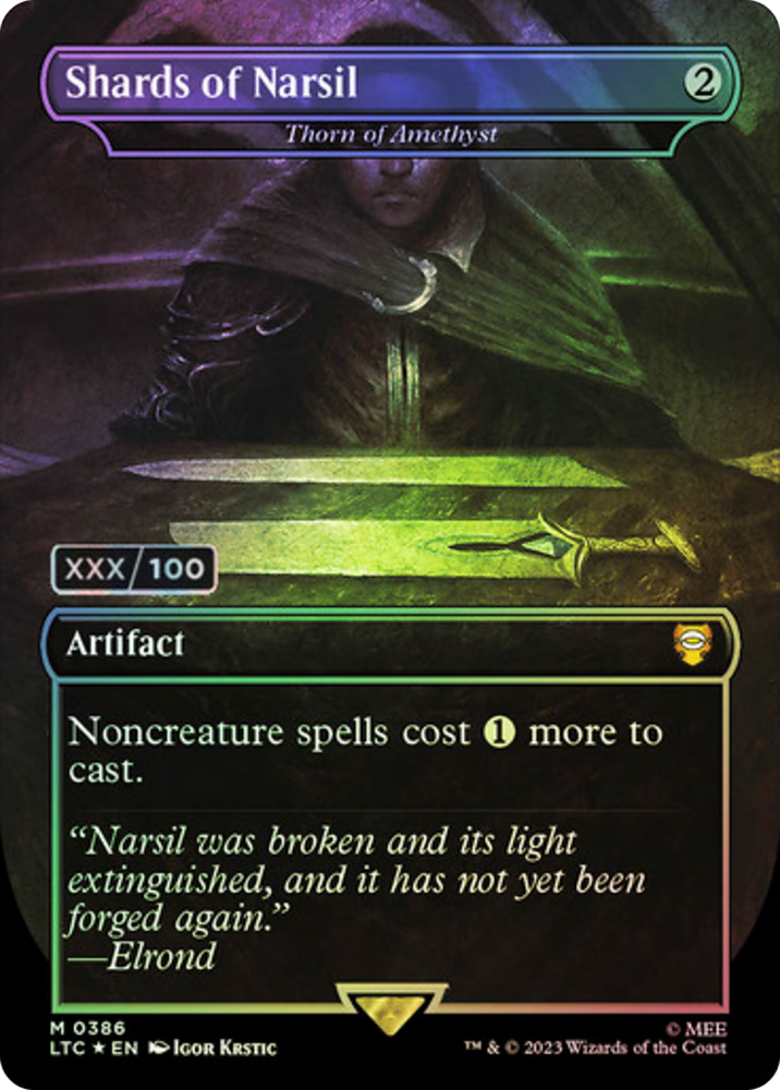 Shards of Narsil - Thorn of Amethyst (Serial Numbered) (LTC-386Z) - Tales of Middle-earth Commander / Shards of Narsil (Borderless) Foil