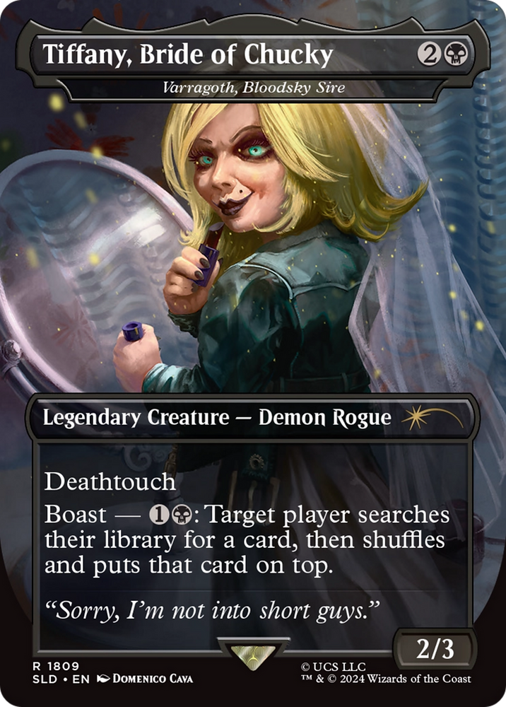 Varragoth, Bloodsky Sire (SLD-1809) - Secret Lair Drop / Tiffany, Bride of Chucky (Borderless)
