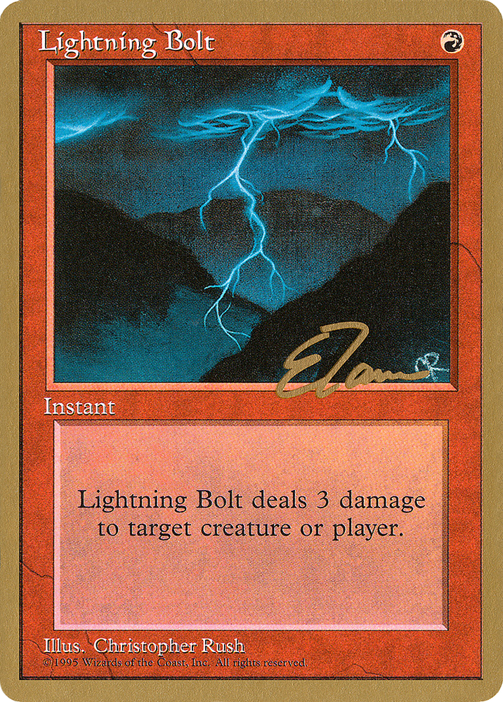 Lightning Bolt - 1996 Eric Tam (4ED) (WCD-ET208) - Pro Tour Collector Set