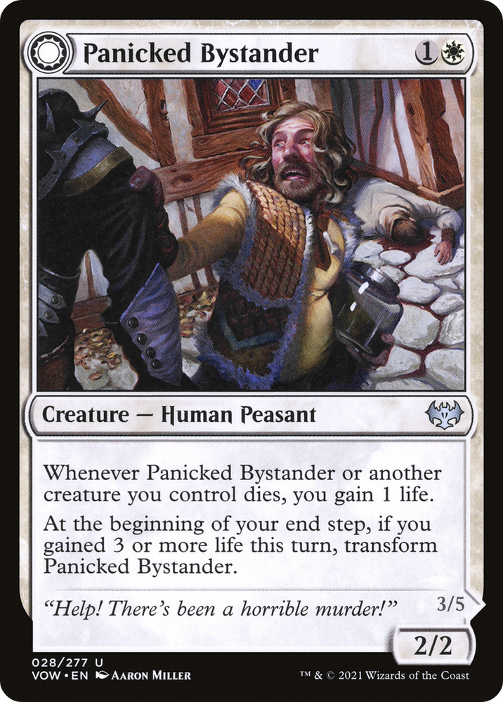 Panicked Bystander (VOW-028) - Innistrad: Crimson Vow: (Double Faced Transform) Foil