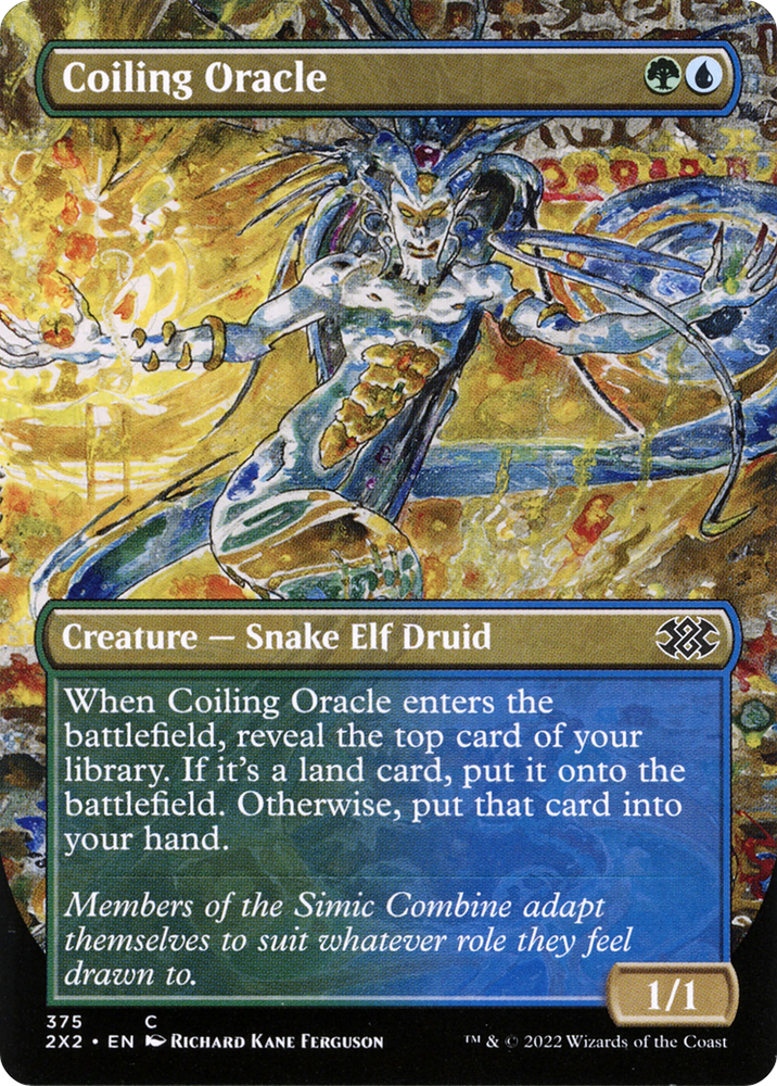 Coiling Oracle (Borderless) (2X2-375) - Double Masters 2022 (Borderless) Foil