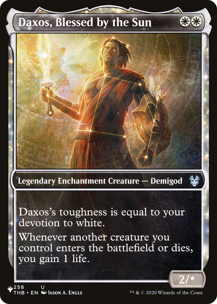 Daxos, Blessed by the Sun (Showcase) (LIST-THB-258) - The List: (enchantment, Showcase)