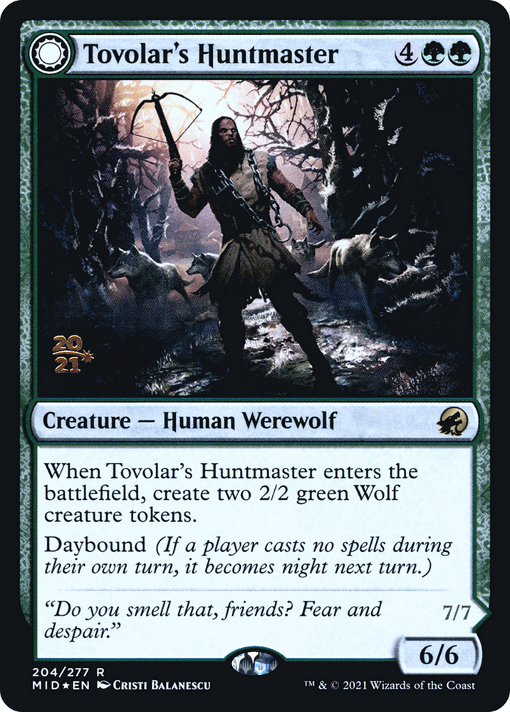 Tovolar's Huntmaster (PRE-204) - Innistrad: Midnight Hunt Promos: (Double Faced Transform) Foil