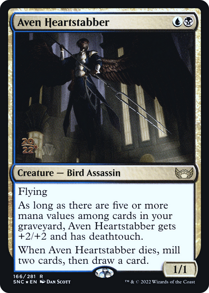 Aven Heartstabber (PRE-166S) - Streets of New Capenna Promos Foil