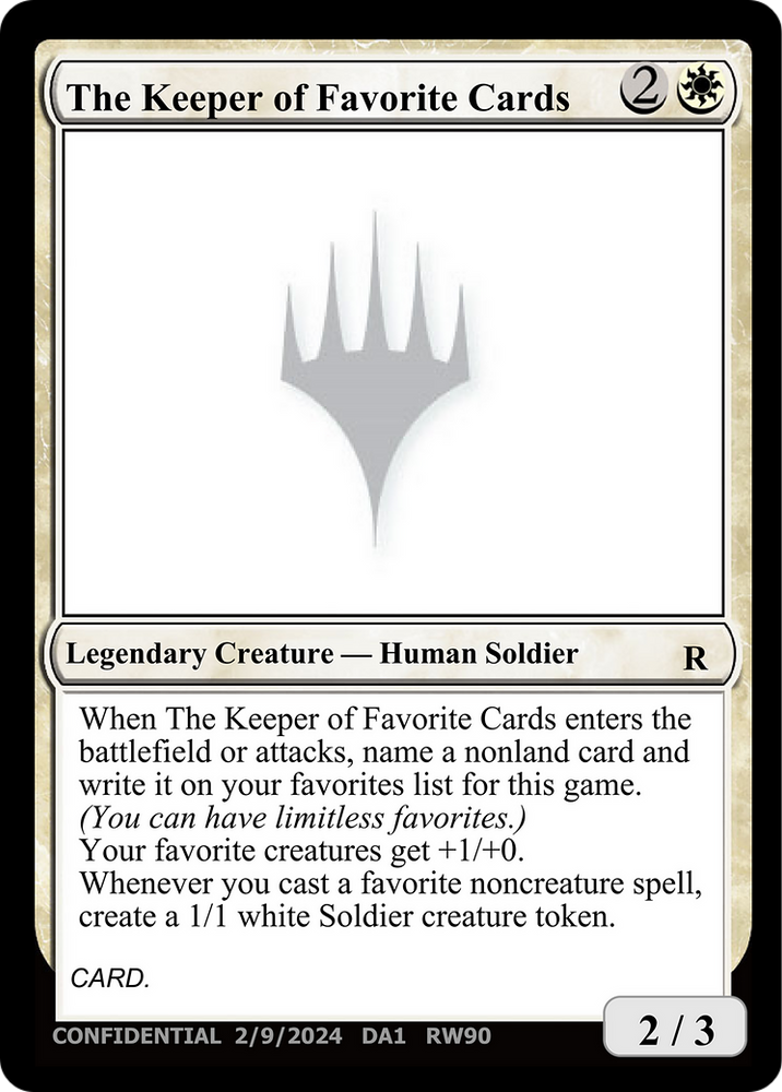 The Keeper of Favorite Cards (UNK-RW90) - Unknown Event