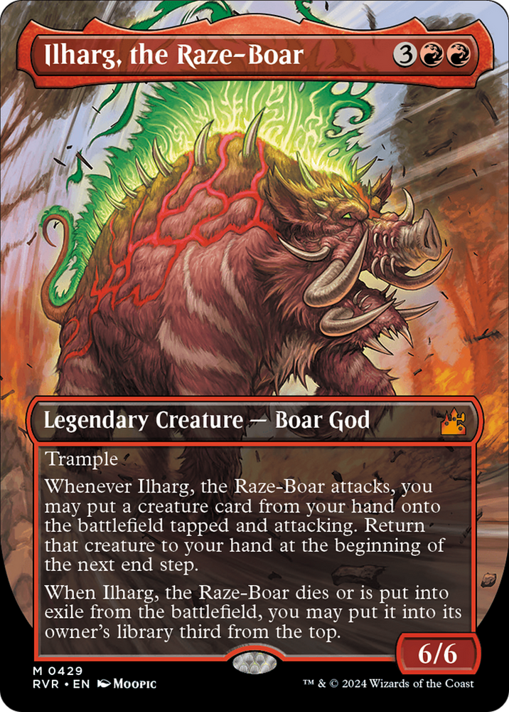 Ilharg, the Raze-Boar (Anime Borderless) (RVR-429) - Ravnica Remastered (Borderless) Foil