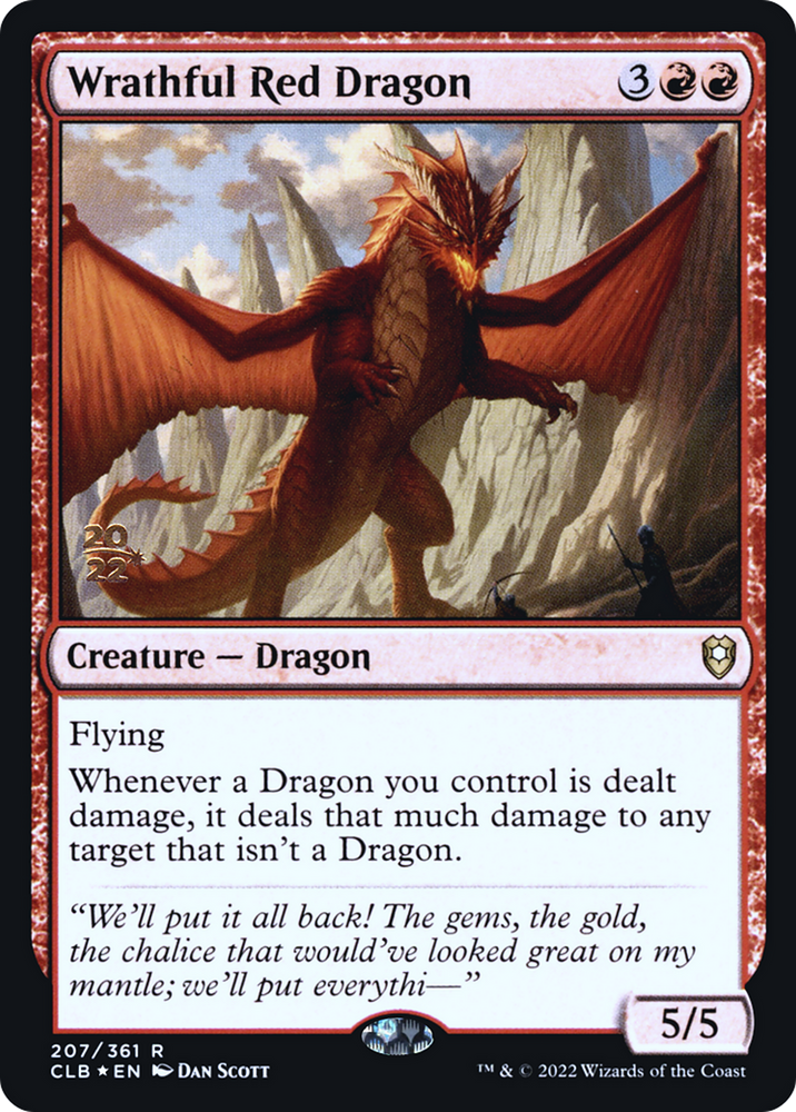 Wrathful Red Dragon (PRE-207S) - Battle for Baldur's Gate Promos Foil