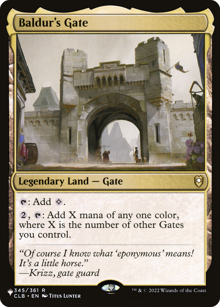 Baldur's Gate (LIST-345/361) - The List