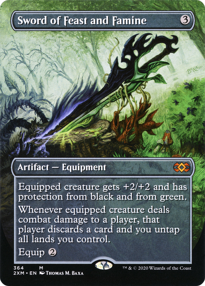 Sword of Feast and Famine (Borderless) (2XM-364) - Double Masters (Borderless) Foil