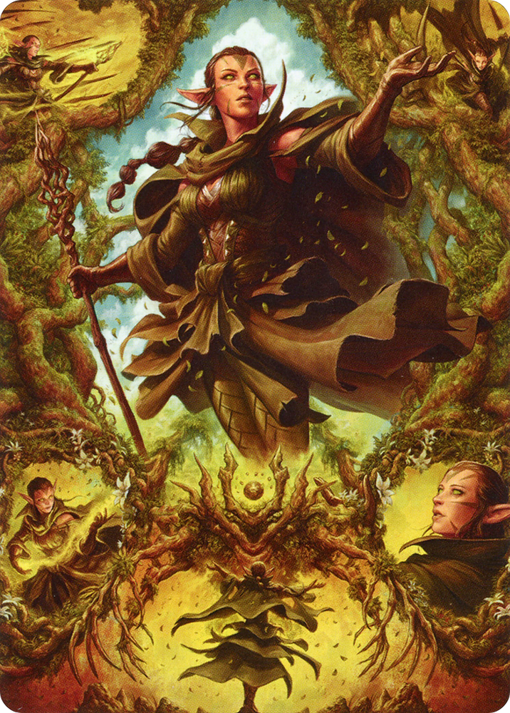 Nissa of Shadowed Boughs // Nissa of Shadowed Boughs (AZNR-006) - Zendikar Rising Art Series (Borderless)