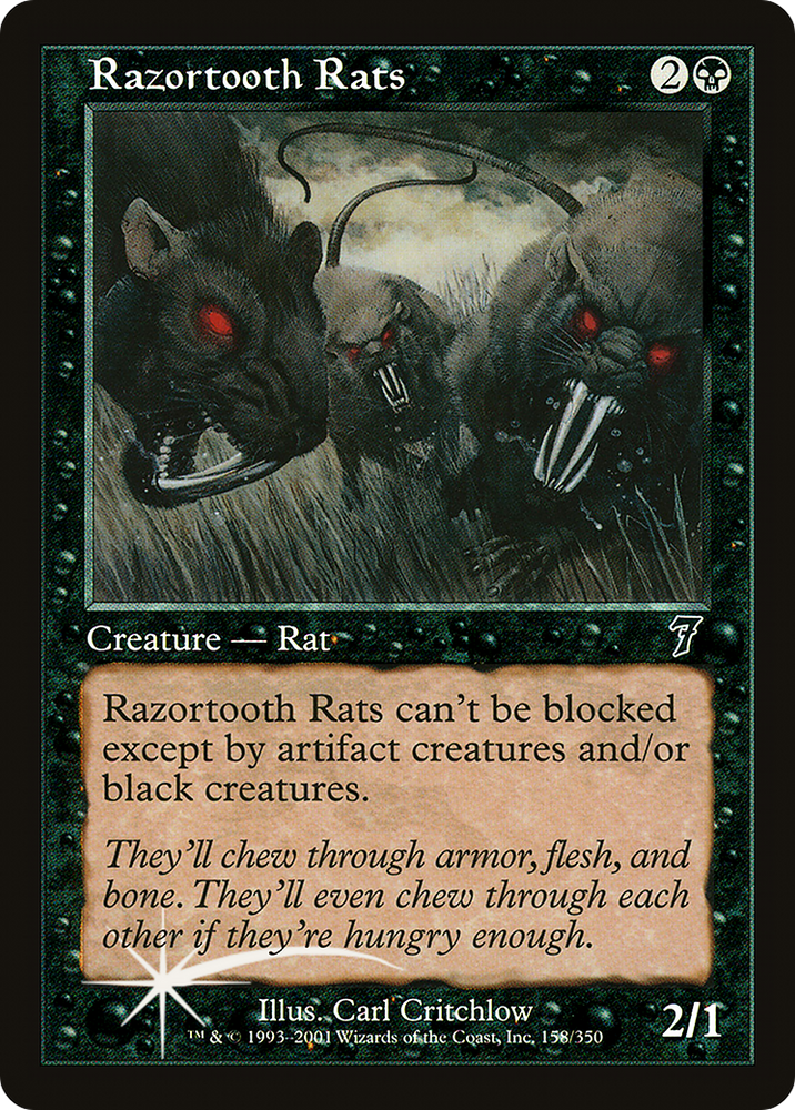 Razortooth Rats (7ED-158★) - Seventh Edition Foil