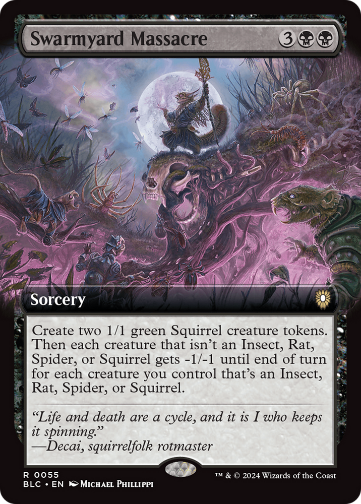 Swarmyard Massacre (BLC-055) - Bloomburrow Commander: (Extended Art)