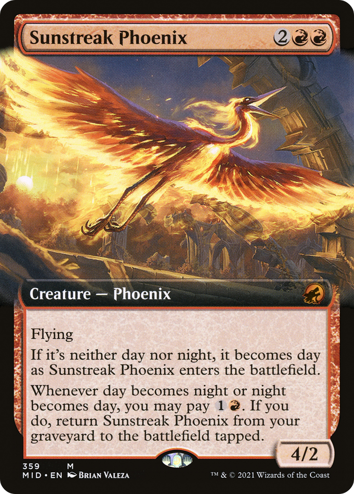 Sunstreak Phoenix (Extended Art) (MID-359) - Innistrad: Midnight Hunt: (Extended Art)