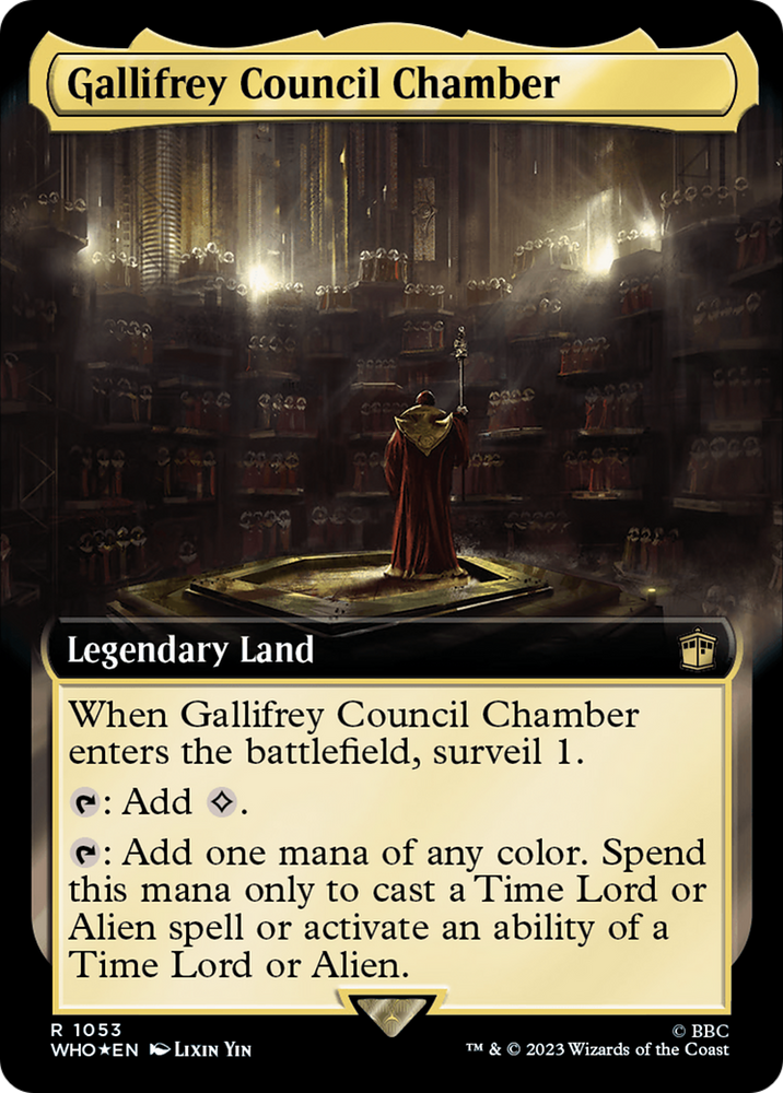 Gallifrey Council Chamber (Extended Art) (Surge Foil) (WHO-1053) - Doctor Who: (Extended Art) Foil