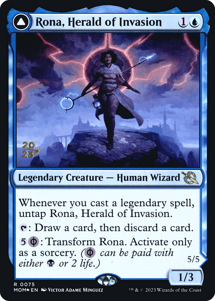 Rona, Herald of Invasion (PRE-75S) - March of the Machine Promos Foil