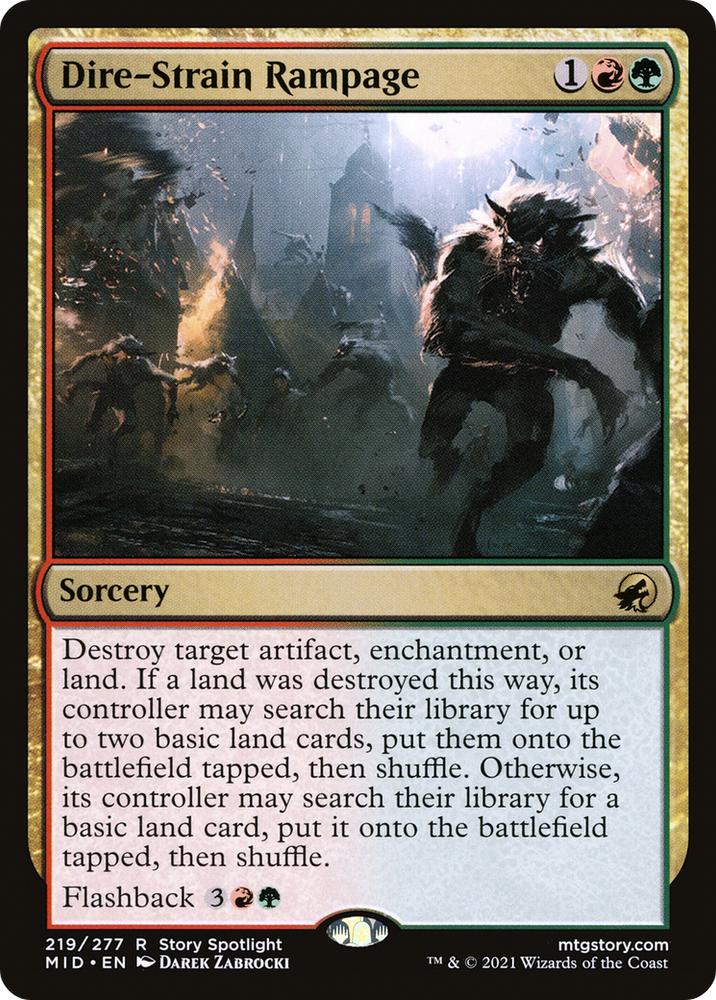 Dire-Strain Rampage (MID-219) - Innistrad: Midnight Hunt Foil
