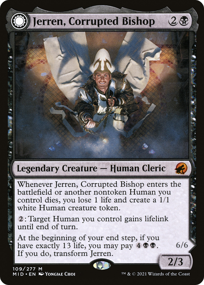 Jerren, Corrupted Bishop (MID-109) - Innistrad: Midnight Hunt: (Double Faced Transform) Foil