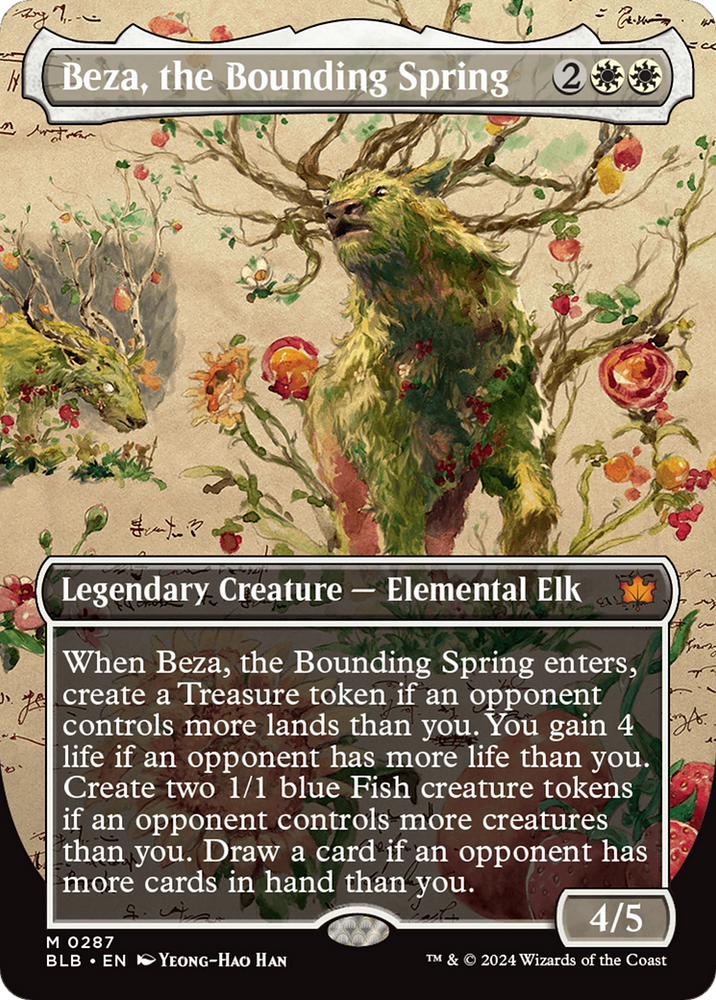 Beza, the Bounding Spring (Borderless) (BLB-287) - Bloomburrow: (Showcase) (Borderless)
