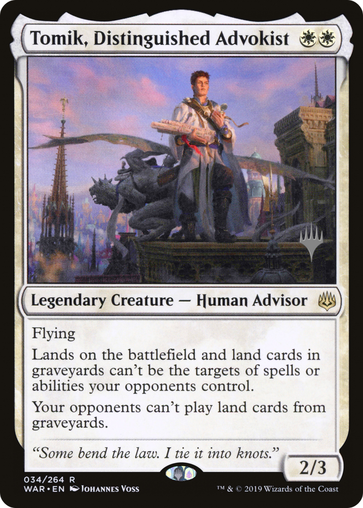 Tomik, Distinguished Advokist (PPELD-34P) - War of the Spark Promos Foil