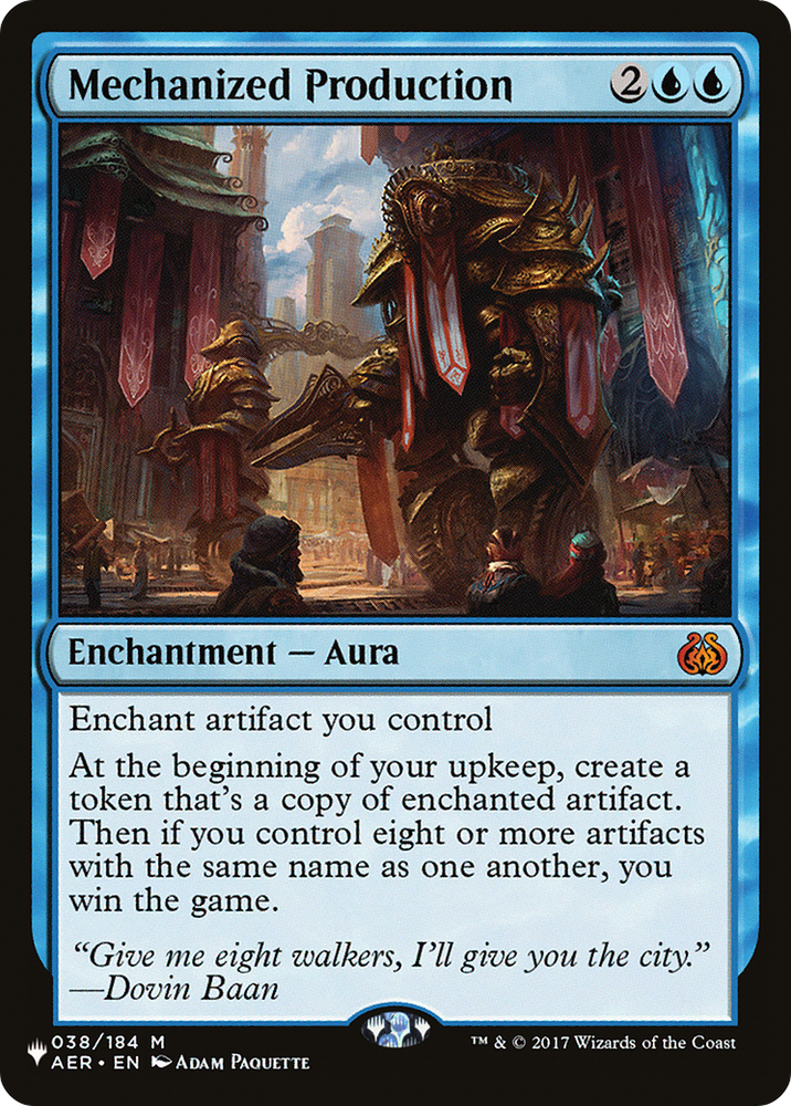 Mechanized Production (LIST-AER-38) - The List