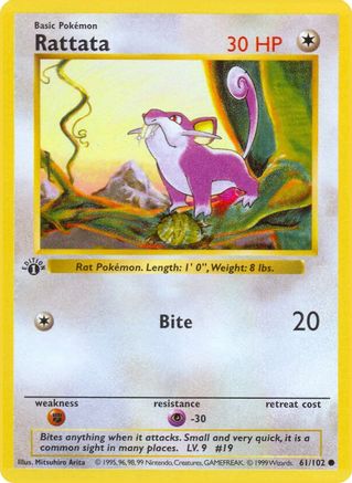 Rattata 061/102  - Unlimited Base Set Shadowless - Common