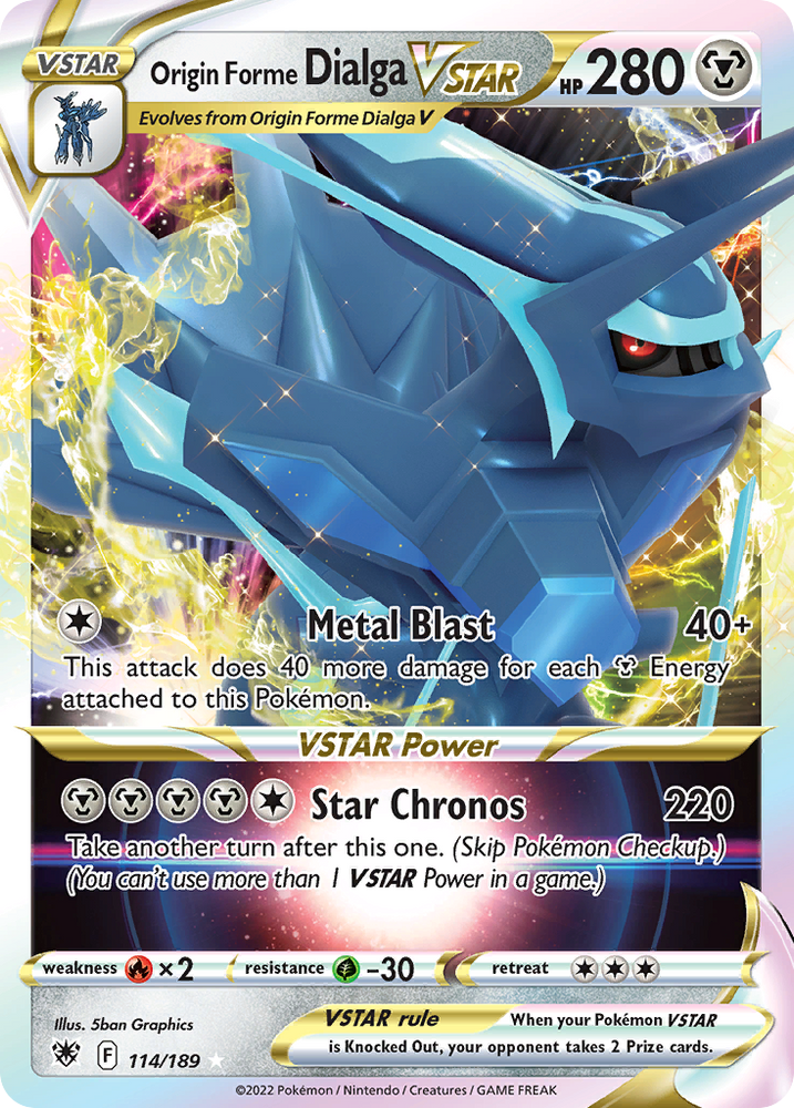 Origin Forme Dialga VSTAR 114/189  - Holofoil SWSH10 Astral Radiance - Ultra Rare