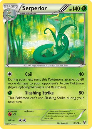 Serperior 007/124  - Reverse Holofoil XY  Fates Collide - Rare