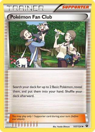 Pokemon Fan Club 107/124  - Reverse Holofoil XY  Fates Collide - Uncommon