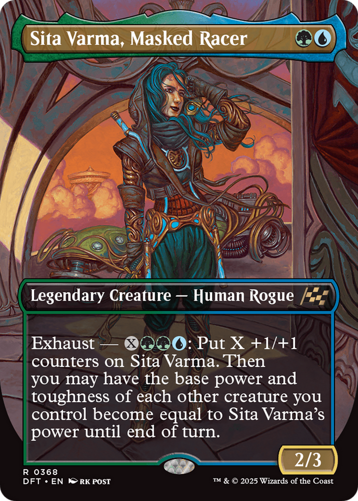 Sita Varma, Masked Racer (DFT-368) - Aetherdrift (Borderless) Foil