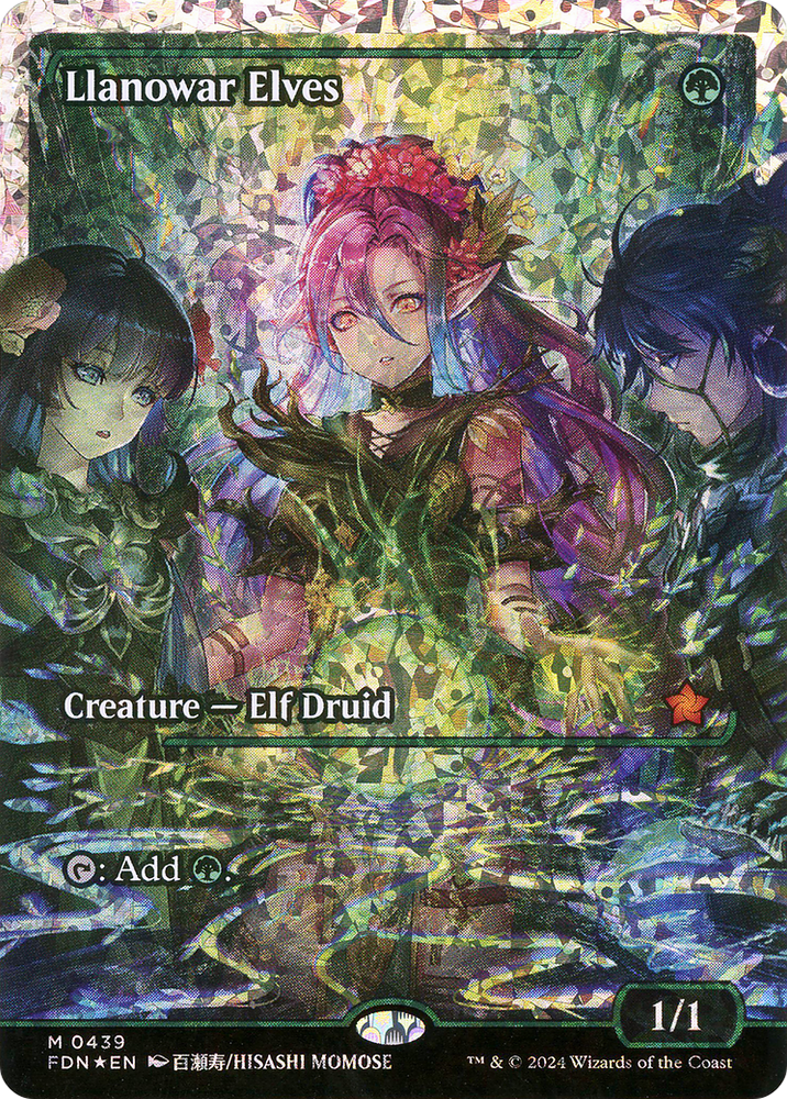 Llanowar Elves (FDN-439) - Foundations: (Showcase) Foil