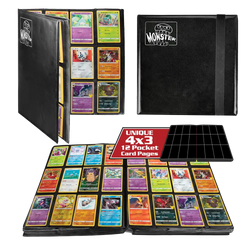 Monster Black Binder with 12 pockets Interior