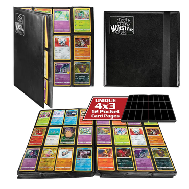 Monster Black Binder with 12 pockets Interior