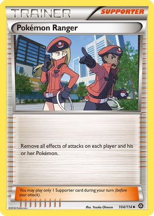 Pokemon Ranger 104/114  - Reverse Holofoil XY  Steam Siege - Uncommon