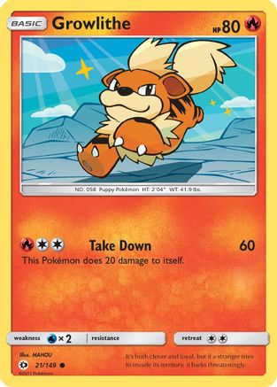 Growlithe 021/149  SM Base Set - Common