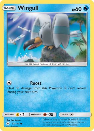 Wingull 037/149  - Reverse Holofoil SM Base Set - Common
