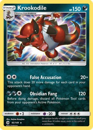 Krookodile 085/149  - Holofoil SM Base Set - Holo Rare