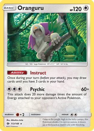 Oranguru 113/149  - Reverse Holofoil SM Base Set - Holo Rare