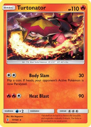 Turtonator 017/145  - Reverse Holofoil SM  Guardians Rising - Rare