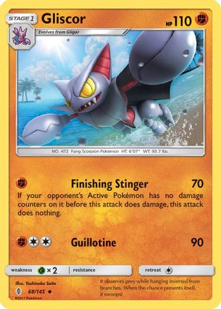 Gliscor 068  - Reverse Holofoil SM  Guardians Rising - Uncommon