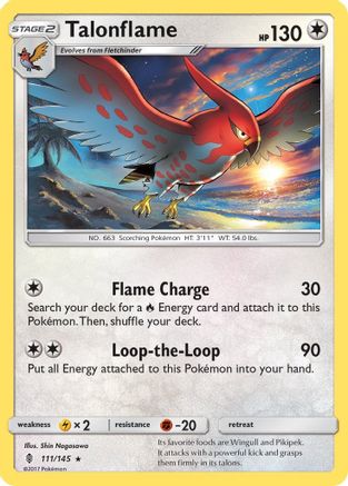 Talonflame 111  - Reverse Holofoil SM  Guardians Rising - Rare
