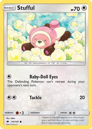Stufful 110/147  - Reverse Holofoil SM  Burning Shadows - Common