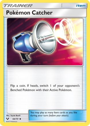 Pokemon Catcher 064/73  - Reverse Holofoil Shining Legends - Uncommon