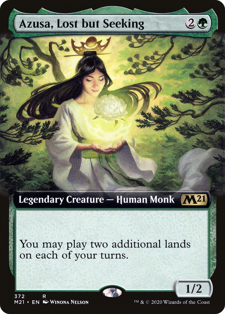 Azusa, Lost but Seeking (Extended Art) (M21-372) - Core Set 2021: (Extended Art) Foil