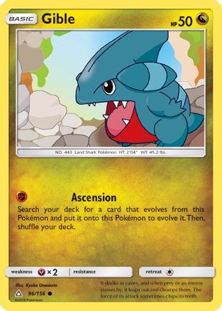 Gible (96) 096/156  - Reverse Holofoil SM  Ultra Prism - Common