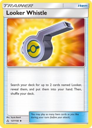 Looker Whistle 127  - Reverse Holofoil SM  Ultra Prism - Uncommon