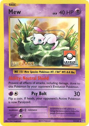 Mew 053/108  - Holofoil League & Championship Cards - Promo