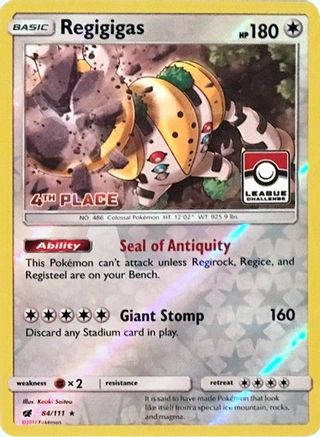 Regigigas 084/111  - Reverse Holofoil League & Championship Cards - Promo