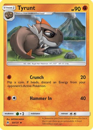 Tyrunt 068/131  - Reverse Holofoil SM  Forbidden Light - Uncommon