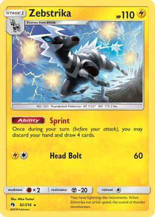 Zebstrika 082/214  SM  Lost Thunder - Rare