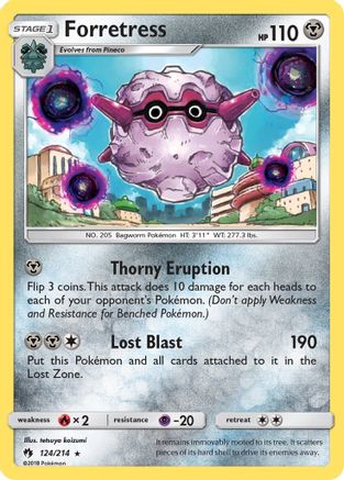 Forretress 124  SM  Lost Thunder - Rare